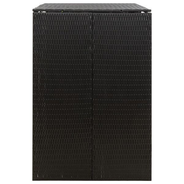 vidaXL Πλαίσιο για Κάδο Απορρ. με Ρόδες Μαύρο 140x80x117εκ Συνθ. Ρατάν