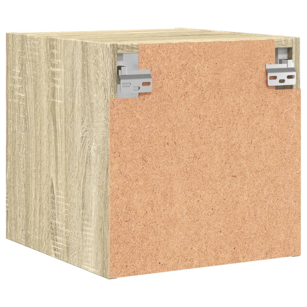 vidaXL Κομοδίνα 2 τεμ. Sonoma Δρυς 35x37x35 εκ. με Γυάλινες Πόρτες