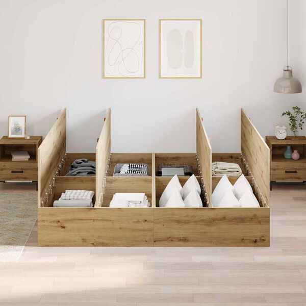 vidaXL &Kappa;&rho;&epsilon;&beta;ά&tau;&iota; &mu;&epsilon; &alpha;&pi;&omicron;&theta;&eta;&kappa;&epsilon;&upsilon;&tau;&iota;&kappa;ό &chi;ώ&rho;&omicron; Artisan Oak 200 x 200 cm