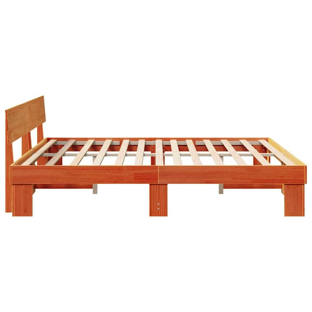 vidaXL Σκελετός Κρεβατιού Καφέ κεριού 180 x 200 cm Μασίφ ξύλο πεύκου