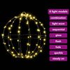 vidaXL Μπάλα με 96 LED Θερμό λευκό 30 cm Μέταλλο