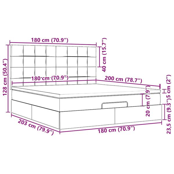 vidaXL Οθωμανικό κρεβάτι με στρώματα ροζ 180x200cm Velvet