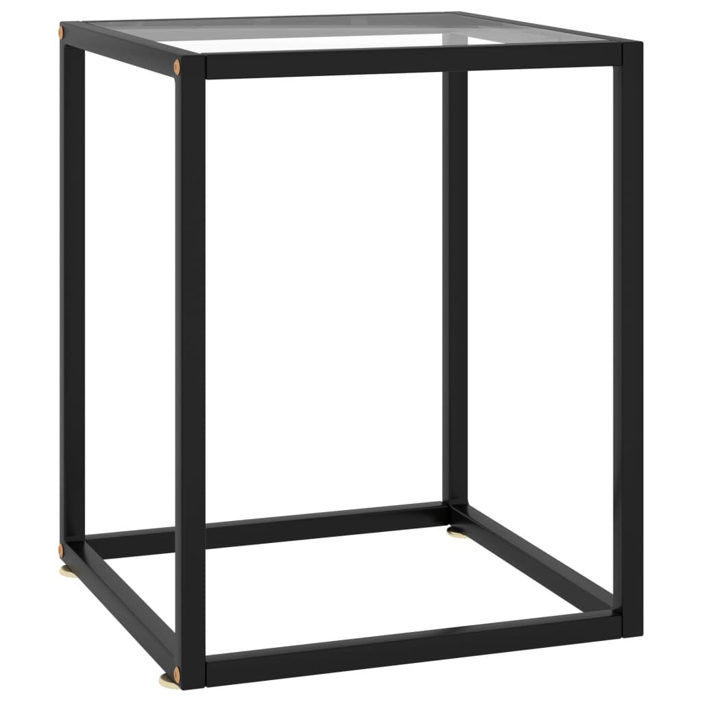 vidaXL Τραπεζάκι Σαλονιού Μαύρο 40 x 40 x 50 εκ. με Ψημένο Γυαλί
