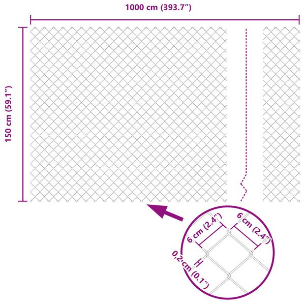 vidaXL Σετ Στύλων Φράχτη Ασημί 10 x 1.5 m Γαλβανισμένος χάλυβας