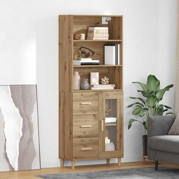 vidaXL Highboard Artisan Oak 69,5 x 34 x 180 &epsilon;&kappa;. &Epsilon;&pi;&epsilon;&xi;&epsilon;&rho;&gamma;&alpha;&sigma;&mu;έ&nu;&omicron; &xi;ύ&lambda;&omicron;