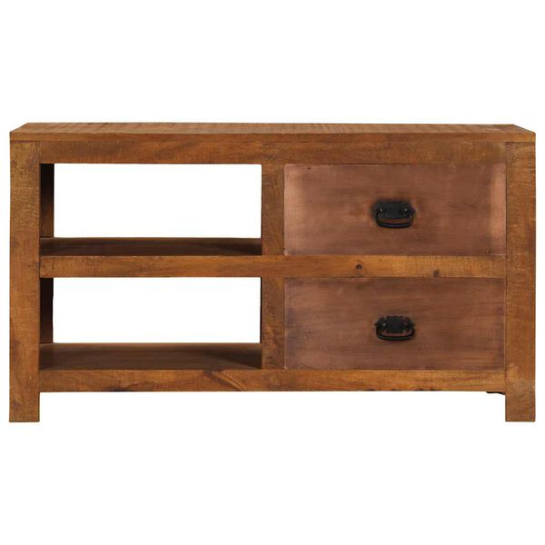vidaXL Τραπεζάκι σαλονιού με 2 συρτάρια 90x40x50 cm Μασίφ ξύλο μάνγκο
