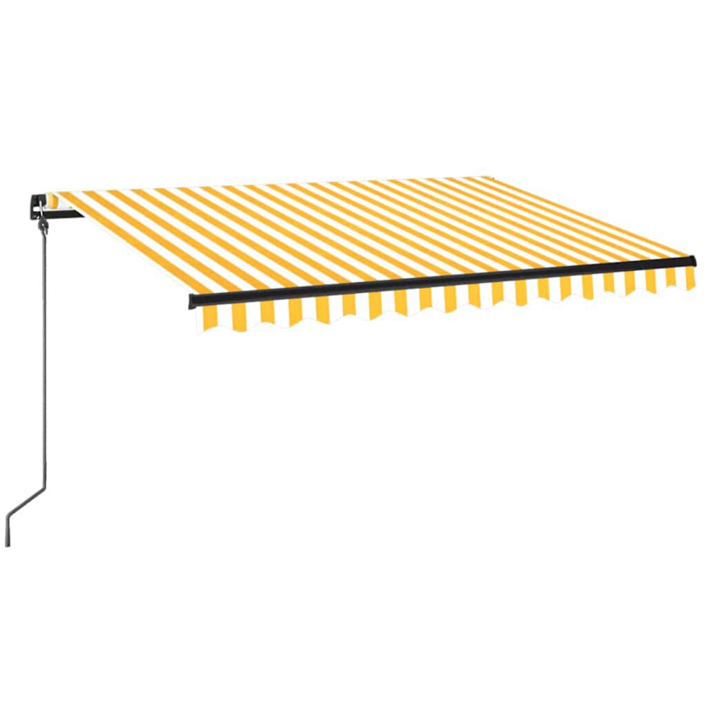 vidaXL Τέντα Συρόμενη Χειροκίνητη με LED Κίτρινο / Λευκό 350 x 250 εκ.