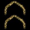 vidaXL Χριστουγεννιάτικη στεφάνη με 600 LED 2 pcs Πράσινο PVC