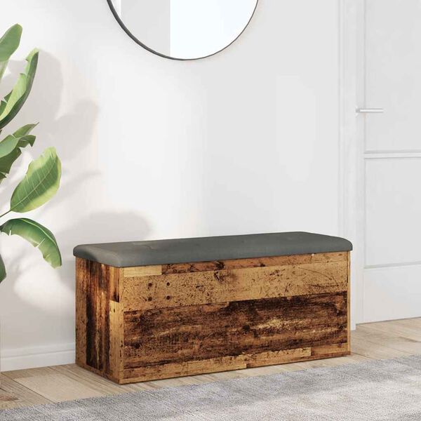 Πάγκος αποθήκευσης vidaXL Παλαιό ξύλο 102x42x45 cm Κατασκευασμένο ξύλο