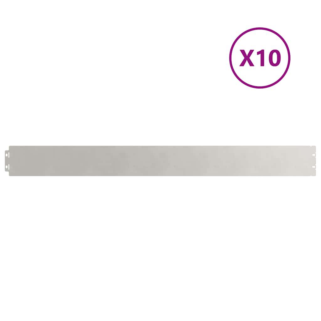 vidaXL Περιφράξεις γκαζόν 10 τεμάχια 10x103 cm από ανοξείδωτο ατσάλι