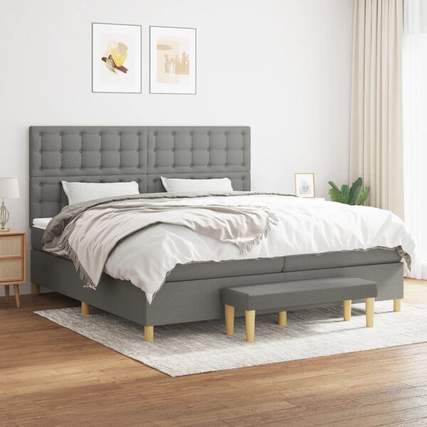vidaXL &Kappa;&rho;&epsilon;&beta;ά&tau;&iota; Boxspring &mu;&epsilon; &Sigma;&tau;&rho;ώ&mu;&alpha; &Sigma;&kappa;&omicron;ύ&rho;&omicron; &Gamma;&kappa;&rho;&iota; 200x200 &epsilon;&kappa;. &Upsilon;&phi;&alpha;&sigma;&mu;ά&tau;&iota;&nu;&omicron;