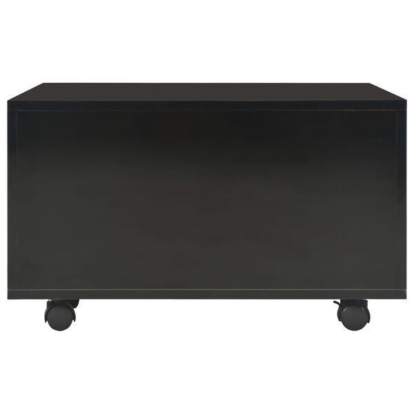 vidaXL Τραπεζάκι Σαλονιού Γυαλιστερό Μαύρο 60x60x35 εκ. Επεξ. Ξύλο