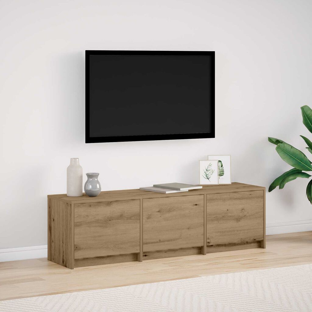vidaXL Ντουλάπα Τηλεόρασης με LED Καρυδιά 140x34x40 εκ. Επεξεργασμένο Ξύλο