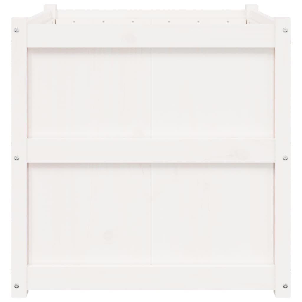 vidaXL Ζαρντινιέρα Λευκή 70 x 70 x 70 εκ. από Μασίφ Ξύλο Πεύκου