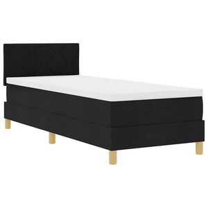 vidaXL Κρεβάτι box spring με στρώμα με στρώμα Μαύρο 80 x 200 cm ύφασμα