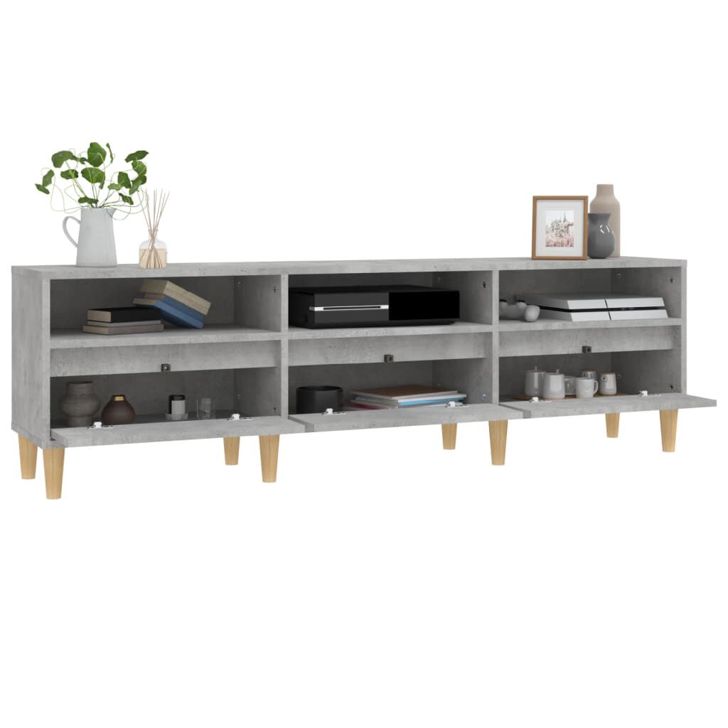vidaXL Έπιπλο Τηλεόρασης Γκρι Σκυρ. 150x30x44,5 εκ. Επεξ. Ξύλο