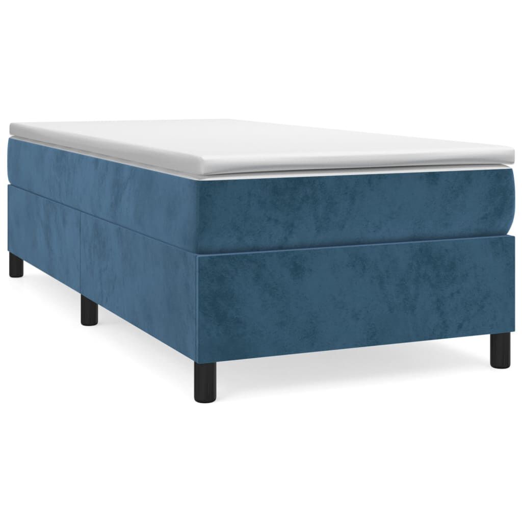 vidaXL Κρεβάτι Boxspring με Στρώμα Σκούρο Μπλε 80 x 200 εκ. Βελούδινο