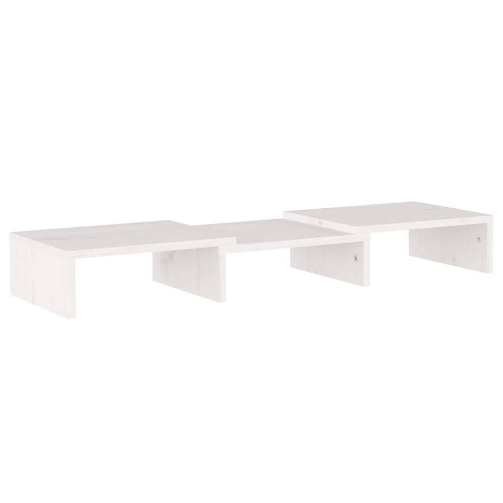 vidaXL Βάση Οθόνης Λευκή 60 x 24 x 10,5 εκ. από Μασίφ Ξύλο Πεύκου