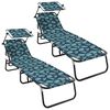 vidaXL Πτυσσόμενη ξαπλώστρα 2 pcs Πράσινο 56 x 190 x 81εκ ύφασμα