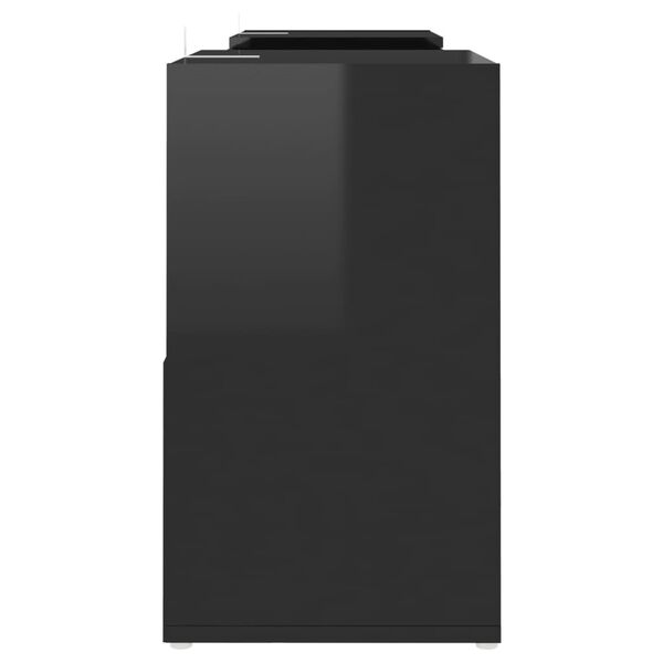 vidaXL Έπιπλο Τηλεόρασης Μαύρο Γυαλ. 104 x 30 x 52 εκ. από Επεξ. Ξύλο