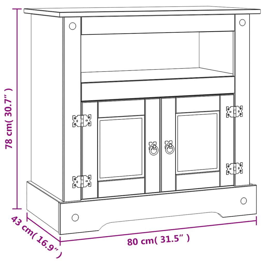 vidaXL Έπιπλο Τηλεόρασης Μεξικ. Στιλ Corona 80x43x78 εκ. Ξύλο Πεύκου