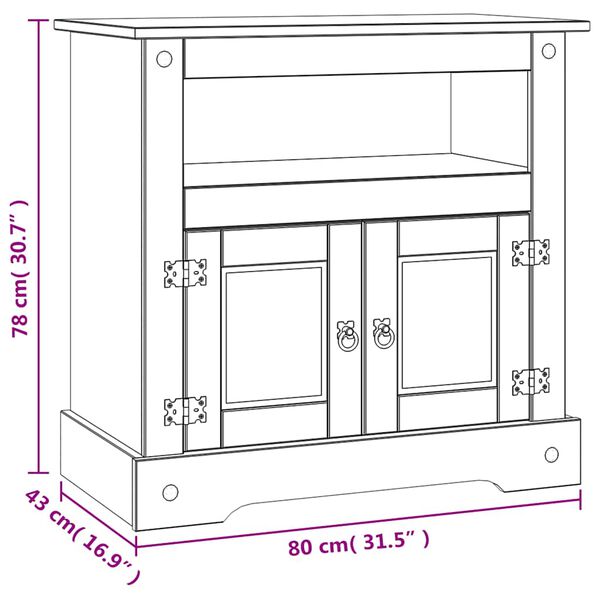 vidaXL Έπιπλο Τηλεόρασης Μεξικ. Στιλ Corona 80x43x78 εκ. Ξύλο Πεύκου
