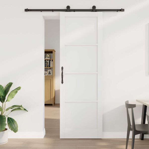 vidaXL Σετ Συρόμενης Πόρτας Λευκό και μαύρο 78 x 232 cm