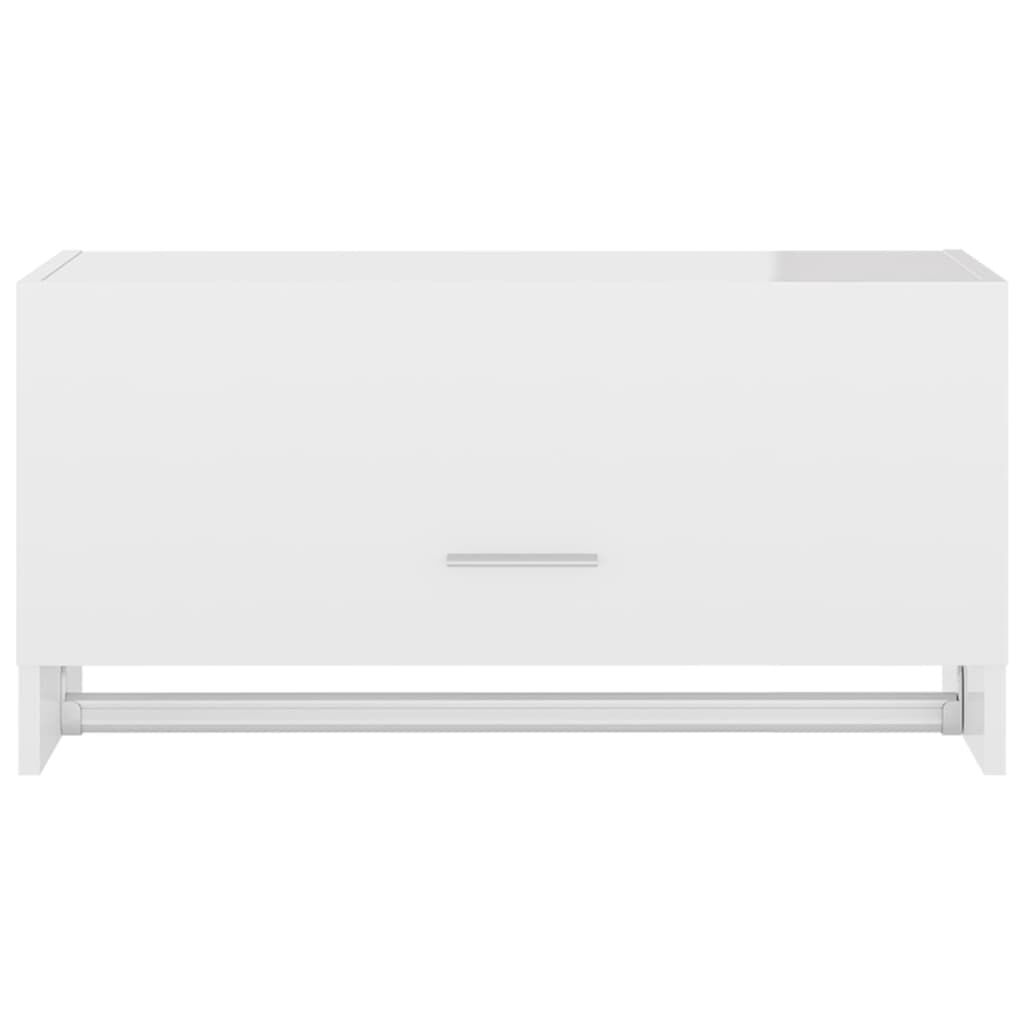 vidaXL Ντουλάπα Γυαλιστερό Λευκό 70 x 32,5 x 35 εκ. από Επεξ. Ξύλο