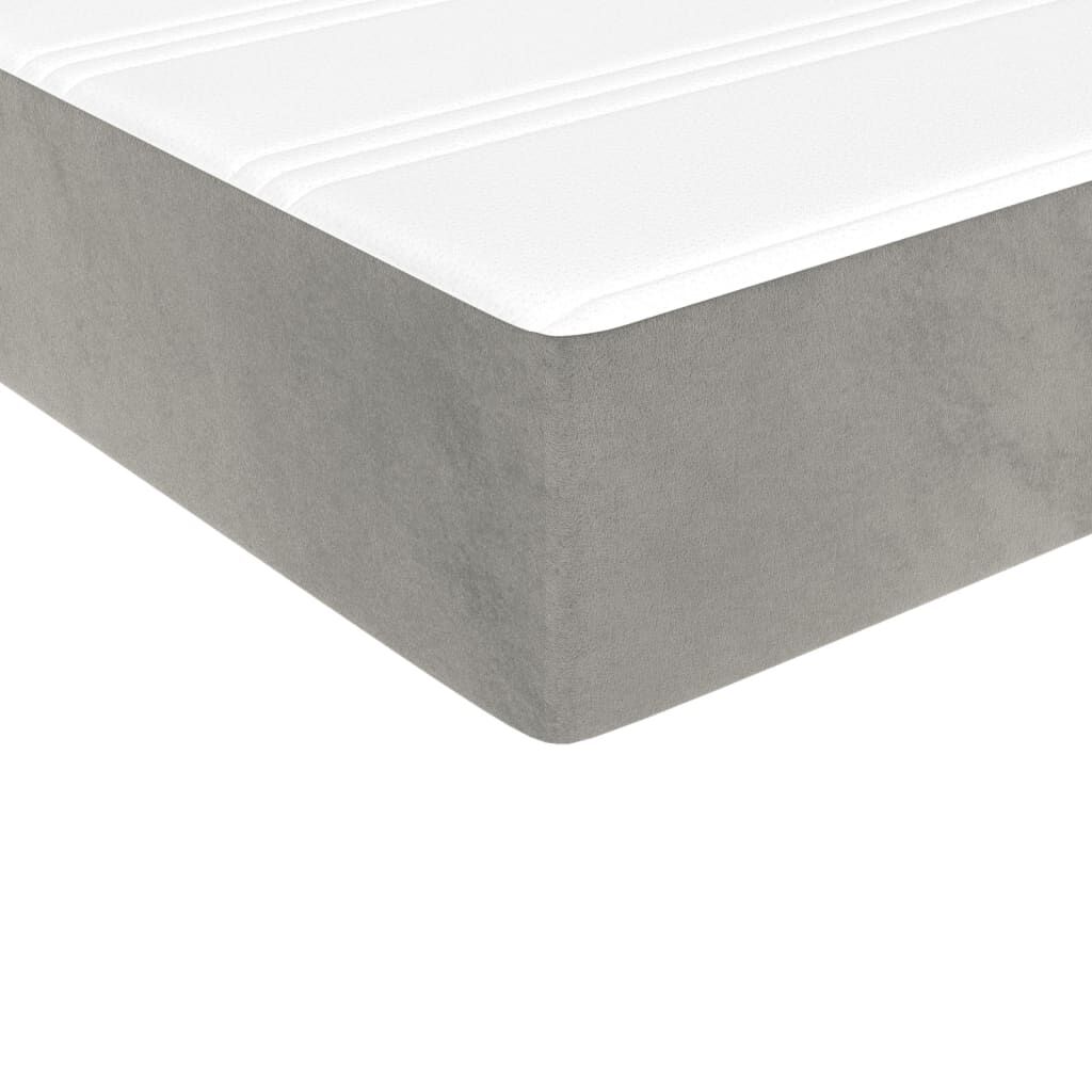 vidaXL Στρώμα με Pocket Springs Ανοιχτό Γκρι 120x190x20 εκ. Βελούδινο