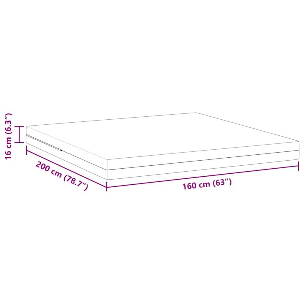 vidaXL Στρώμα Λευκό 160 x 200 cm Pěna