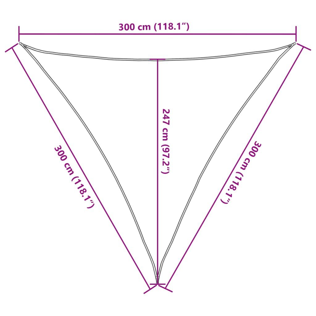 vidaXL Πανί Σκίασης Σκούρο Πράσινο 3 x 3 x 3 μ. από HDPE 160 γρ./μ²