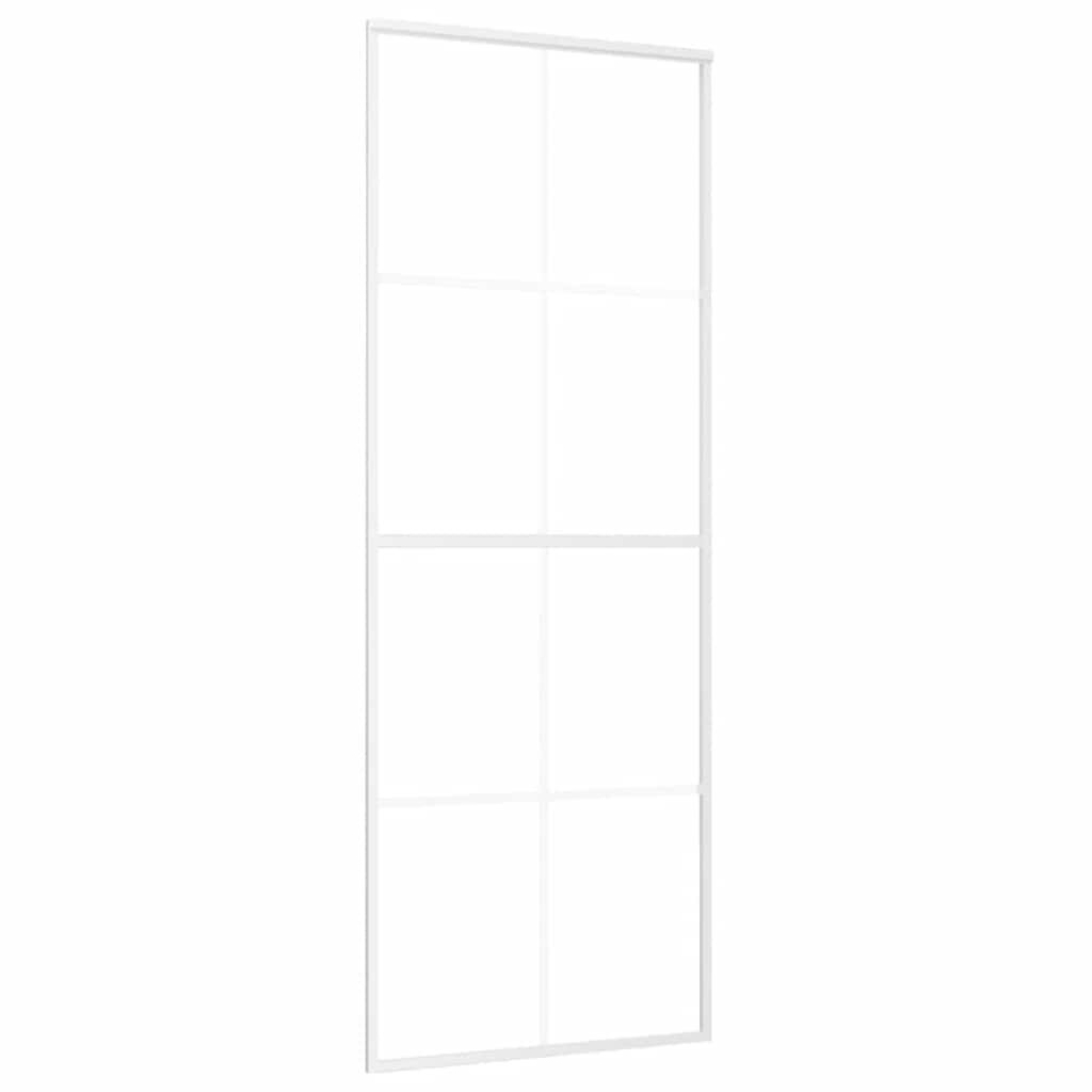 vidaXL Συρόμενη Πόρτα Λευκή 76 x 205 εκ. από Γυαλί ESG / Αλουμίνιο