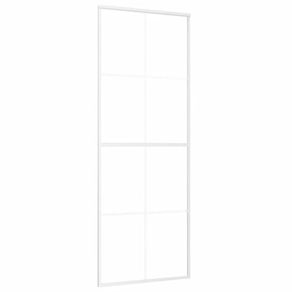 vidaXL Συρόμενη Πόρτα Λευκή 76 x 205 εκ. από Γυαλί ESG / Αλουμίνιο