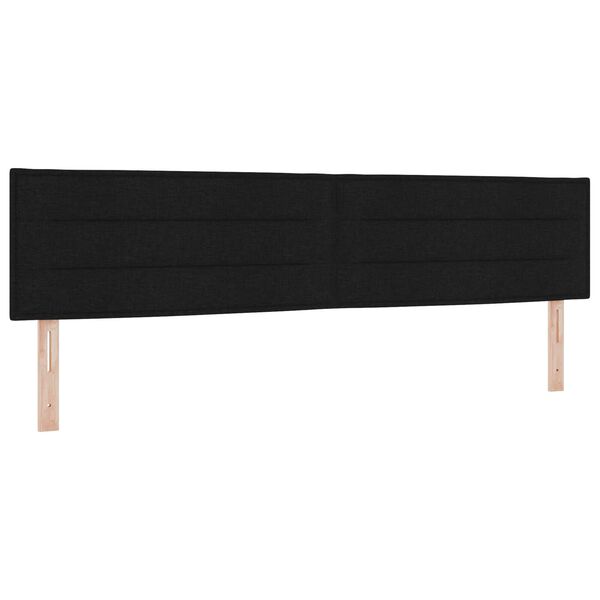 vidaXL Κρεβάτι Box Spring με Στρώμα & LED Μαύρο 200x200 εκ. Ύφασμα