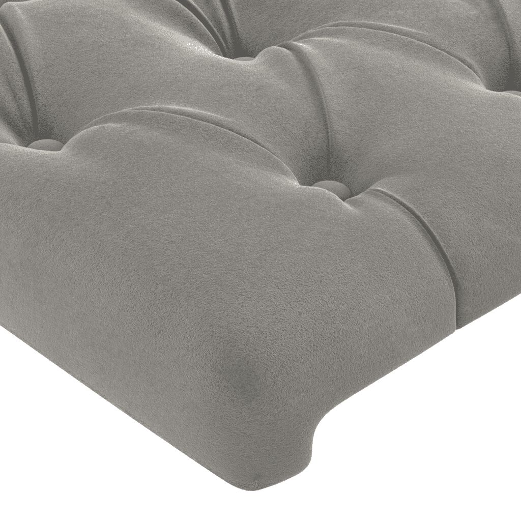 vidaXL Κρεβάτι Boxspring με Στρώμα Ανοιχτό Γκρι 90x190 εκ. Βελούδινο