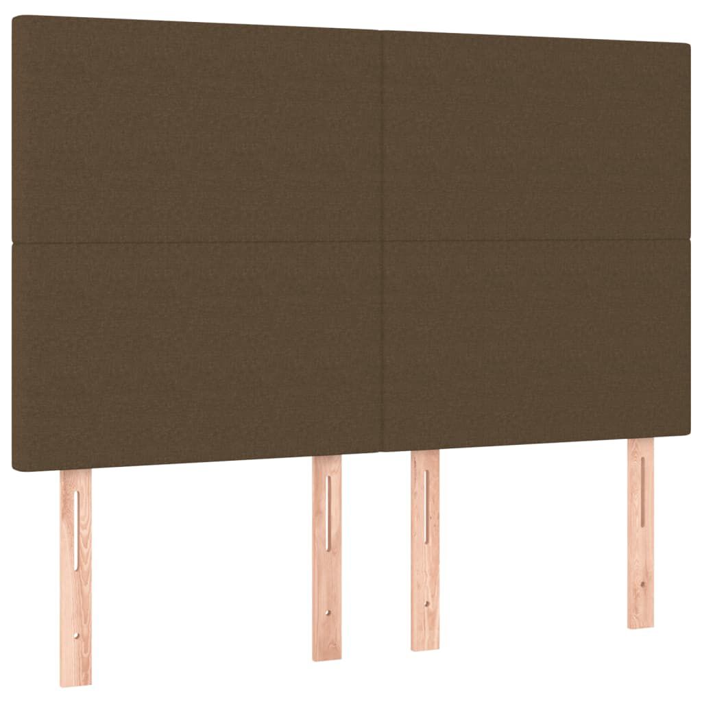 vidaXL Κρεβάτι Boxspring με Στρώμα & LED Σκ.Καφέ 140x200 εκ Υφασμάτινο