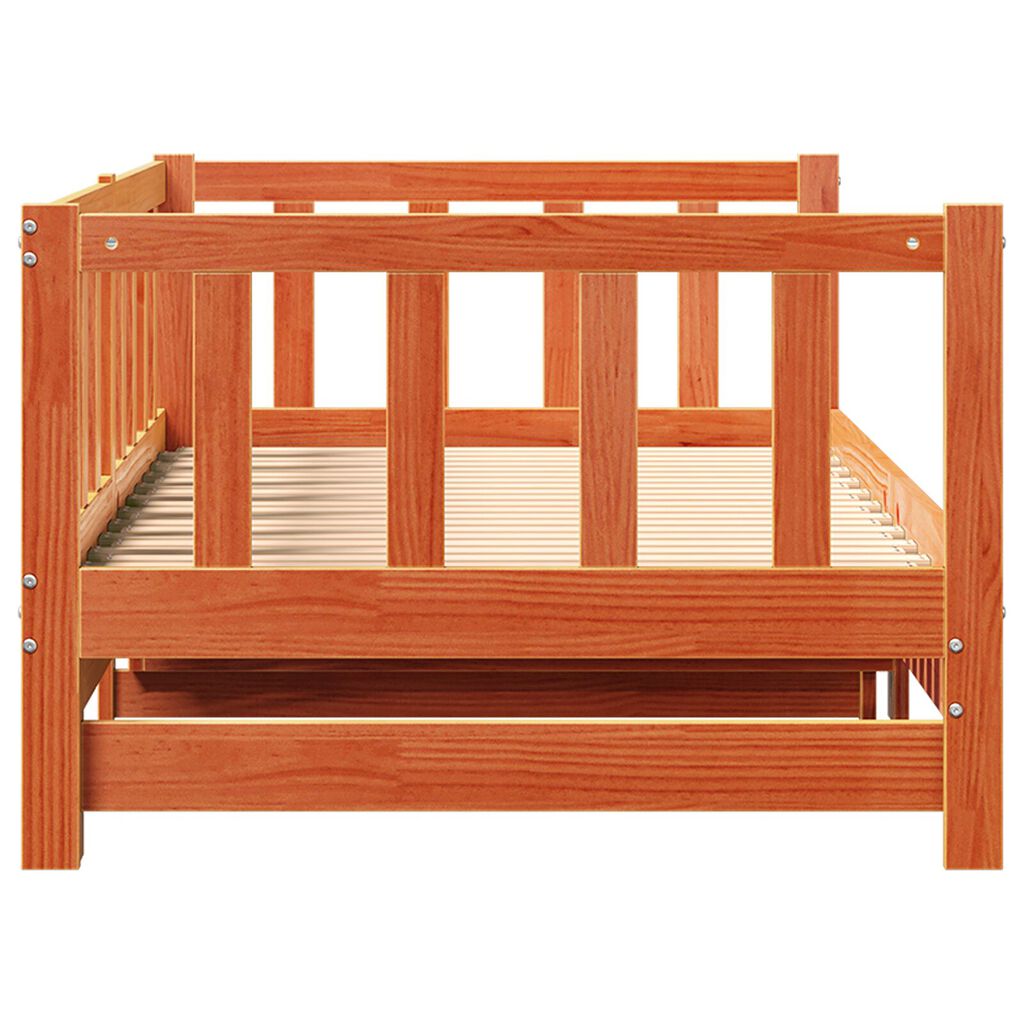 vidaXL Κρεβάτι ημέρας με Pull-out χωρίς στρώμα Καφέ 2x(90x190) εκ