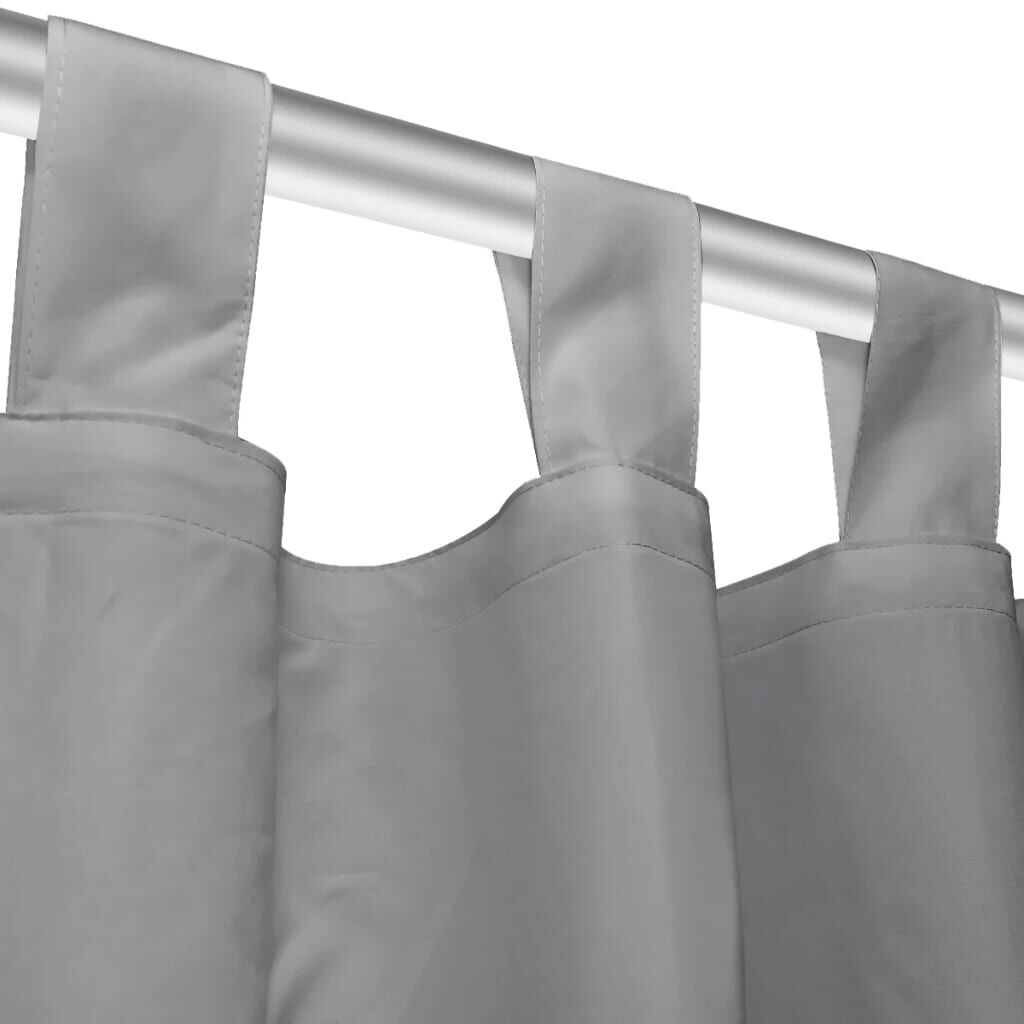 vidaXL Κουρτίνες με Θηλιές 2 τεμ. Γκρι 140 x 225 εκ. από Microsatin