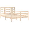 vidaXL Πλαίσιο Κρεβατιού με Κεφαλάρι από Μασίφ Ξύλο Double