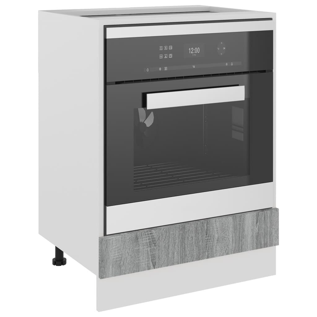 vidaXL Ντουλάπι Φούρνου Riga Γκρι Sonoma 60x46x81,5εκ.