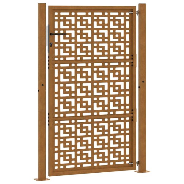 vidaXL Πύλη κήπου 105x155 cm Σταυρός σχεδιασμού από διαβρωμένο χάλυβα