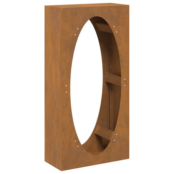 vidaXL Ράφι για καυσόξυλα 50x23x100 εκ. Ατσάλι σκληρυθέν στον αέρα