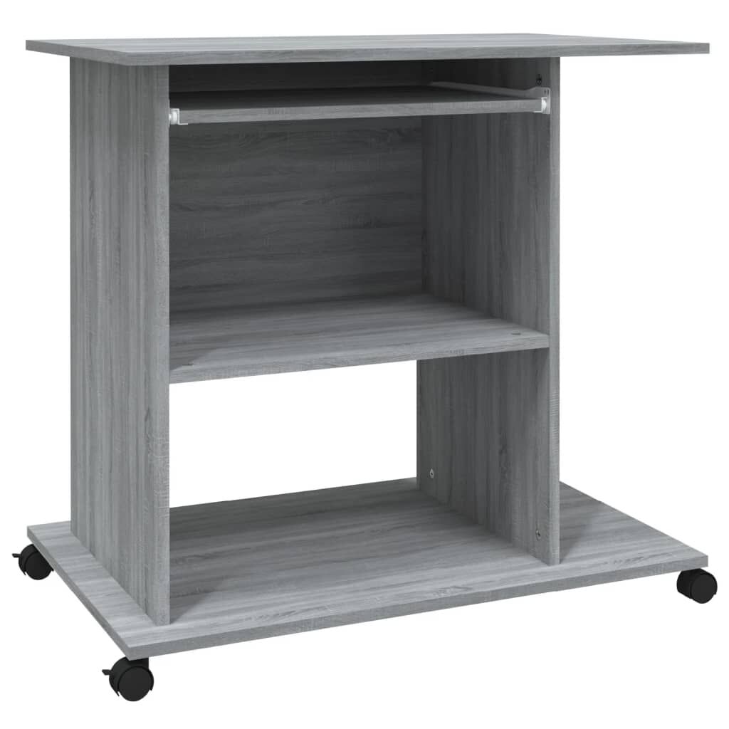 vidaXL Γραφείο Υπολογιστή Γκρι Sonoma 80x50x75 εκ. Επεξεργασμένο Ξύλο
