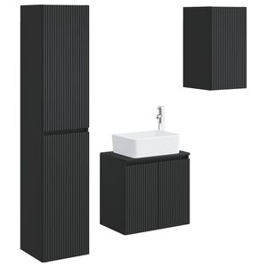 vidaXL &Sigma;&epsilon;&tau; &Epsilon;&pi;ί&pi;&lambda;&omega;&nu; &Mu;&pi;ά&nu;&iota;&omicron;&upsilon; 3 &tau;&mu;&chi;. &Mu;&alpha;ύ&rho;&omicron; 33 x 34,5 x 160 &epsilon;&kappa;
