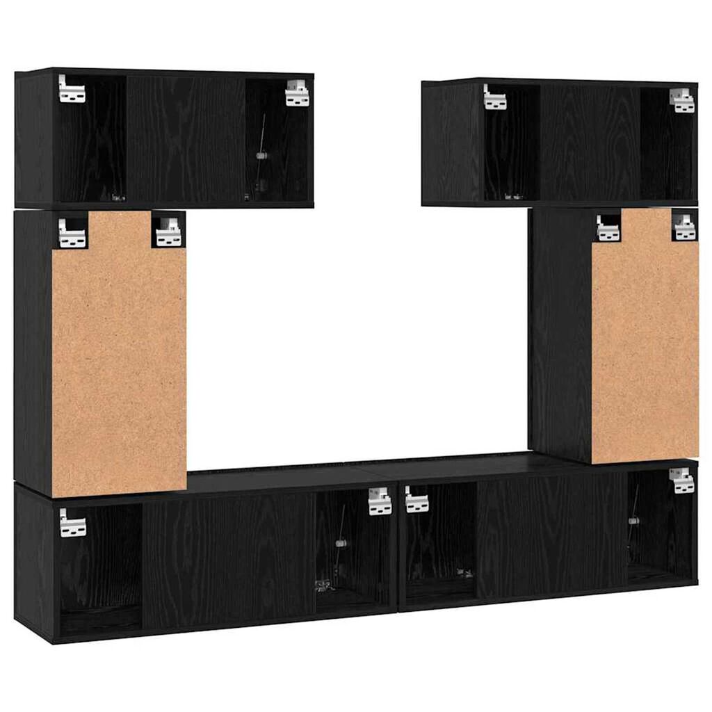 vidaXL Σετ επίπλου τηλεόρασης 6 pcs Μαύρη δρυς 80 x 30 x 30 εκ