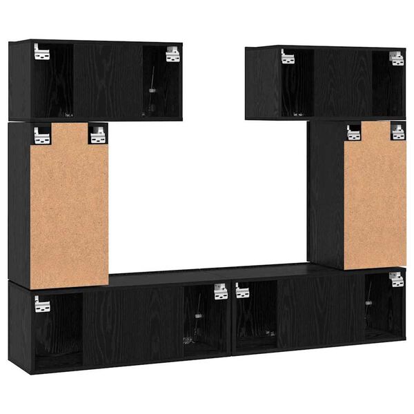 vidaXL Σετ επίπλου τηλεόρασης 6 pcs Μαύρη δρυς 80 x 30 x 30 εκ