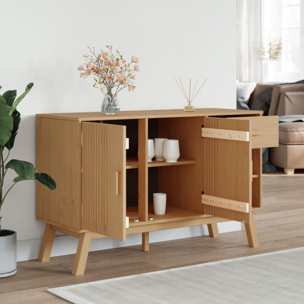 vidaXL Μπουφές OLDEN Καφέ 114 x 43 x 73,5 εκ. από Μασίφ Ξύλο Πεύκου