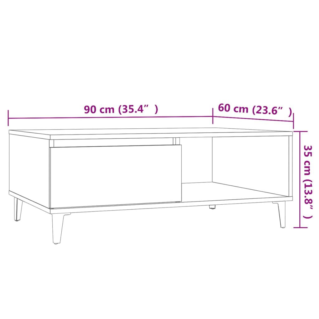vidaXL Τραπεζάκι Σαλονιού Sonoma Δρυς 90x60x35 εκ. Επεξεργασμένο Ξύλο
