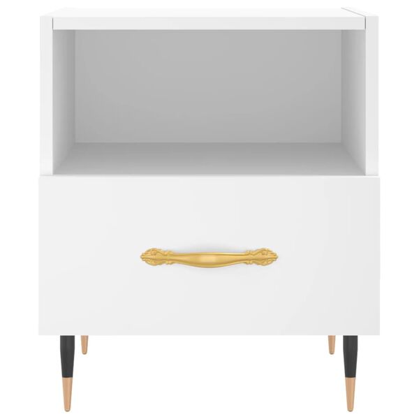 vidaXL Κομοδίνο Λευκό 40 x 35 x 47,5 εκ. από Επεξεργασμένο Ξύλο