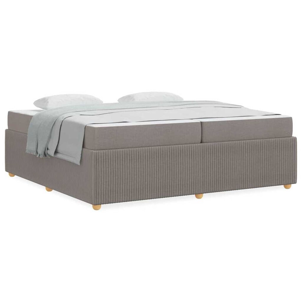 vidaXL Σκελετός κρεβατιού με στρώμα Taupe 200 x 200 cm ύφασμα